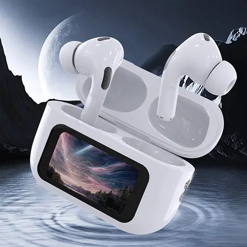 A9 Pro Earphone Touch Screen Wireless Bluetooth 5.4 Headphone ANC/ENC Noise Cancelling In Ear Earbuds With HD Mic Call